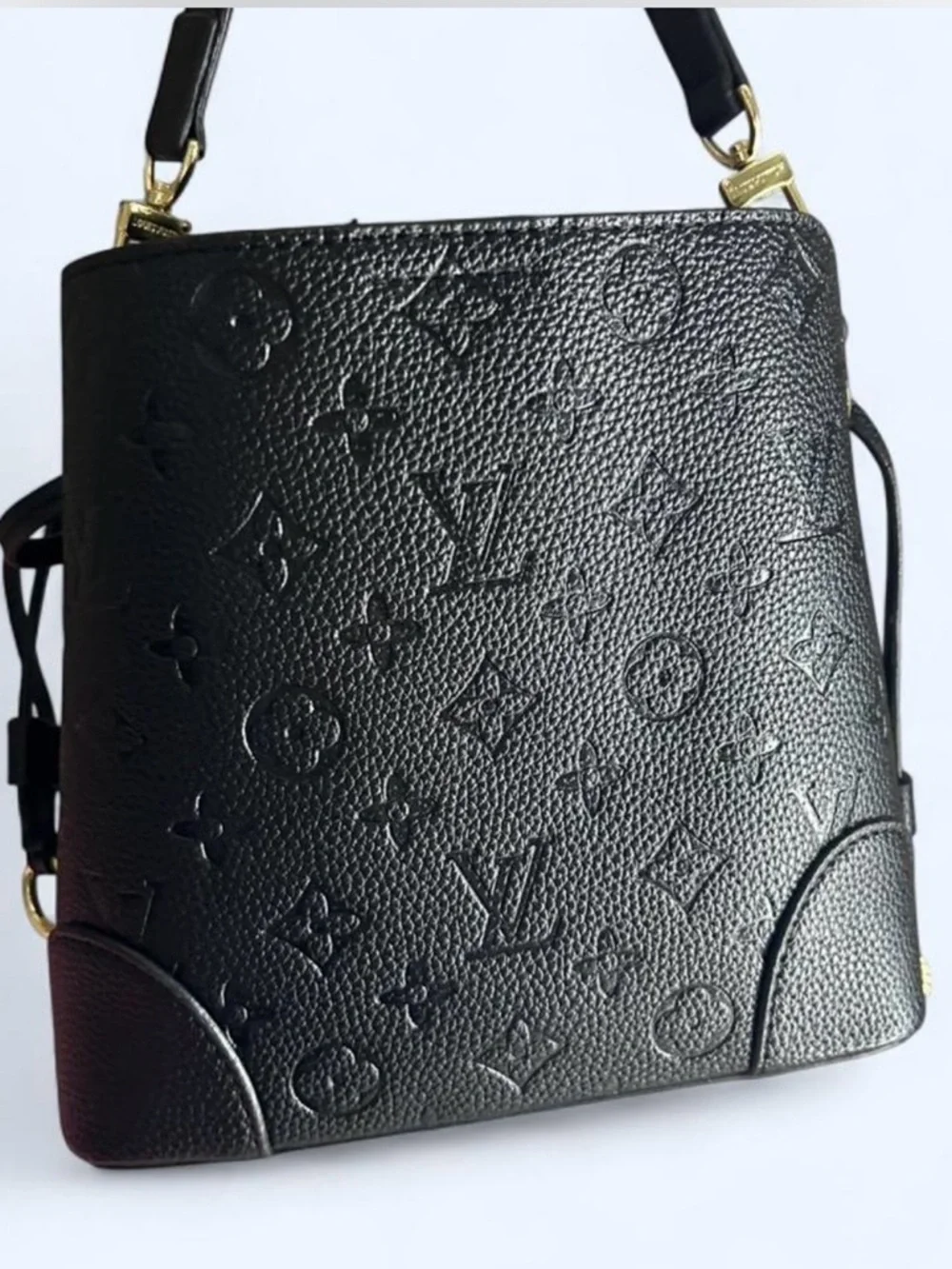 ‼️WOW‼️LV LAURA V Luxury Black Monogram-Embossed Leather Shoulder Bag‼️ - Picture 2 of 8